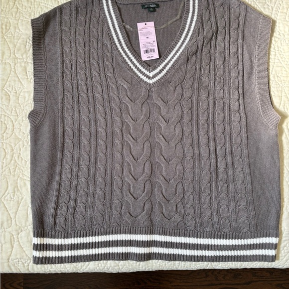 Target Sweaters - Target Gray V-Neck Cable Knit Sweater